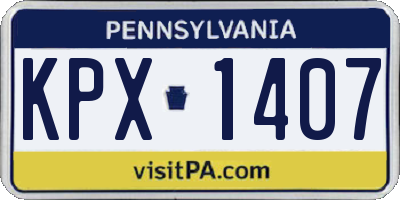 PA license plate KPX1407