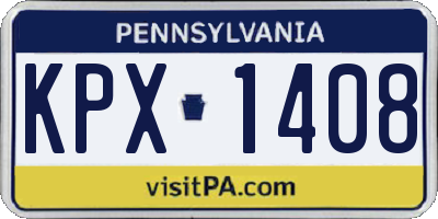 PA license plate KPX1408