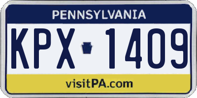 PA license plate KPX1409