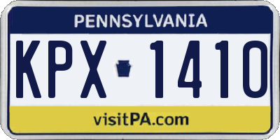PA license plate KPX1410