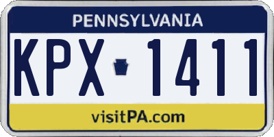 PA license plate KPX1411
