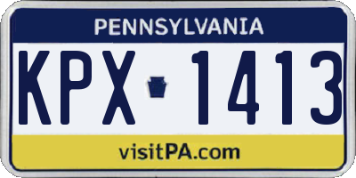 PA license plate KPX1413