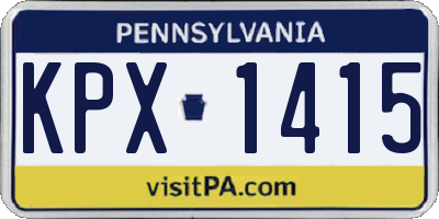 PA license plate KPX1415