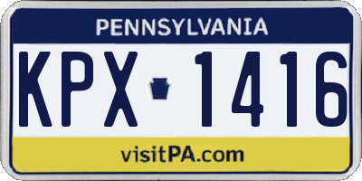 PA license plate KPX1416