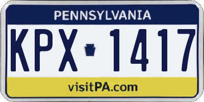 PA license plate KPX1417
