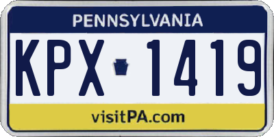 PA license plate KPX1419