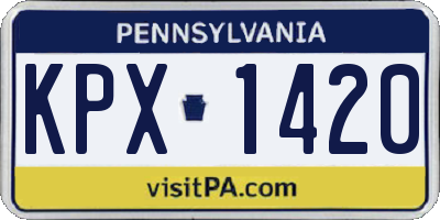 PA license plate KPX1420