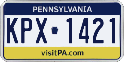 PA license plate KPX1421