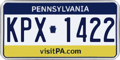 PA license plate KPX1422