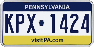 PA license plate KPX1424