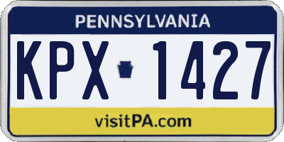 PA license plate KPX1427