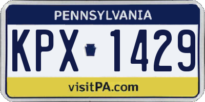 PA license plate KPX1429