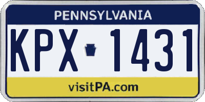 PA license plate KPX1431