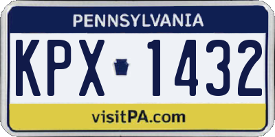 PA license plate KPX1432