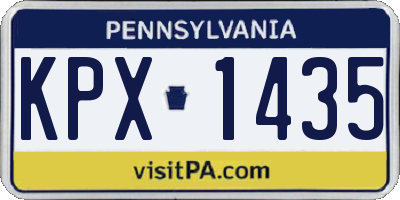 PA license plate KPX1435