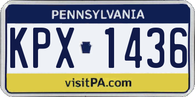 PA license plate KPX1436
