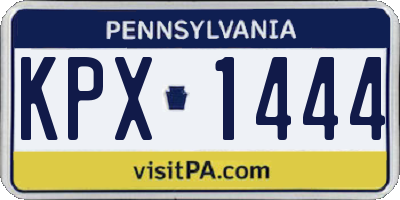 PA license plate KPX1444