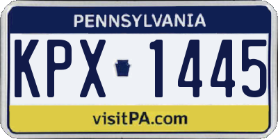 PA license plate KPX1445