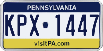 PA license plate KPX1447