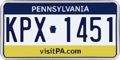 PA license plate KPX1451