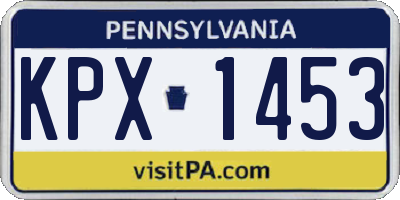 PA license plate KPX1453