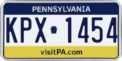 PA license plate KPX1454
