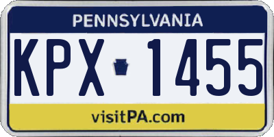 PA license plate KPX1455