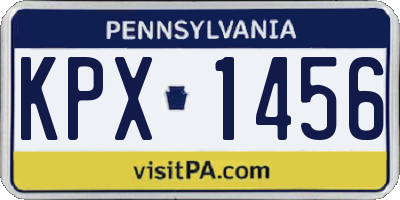 PA license plate KPX1456
