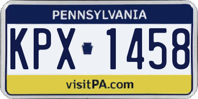 PA license plate KPX1458