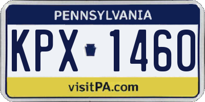 PA license plate KPX1460