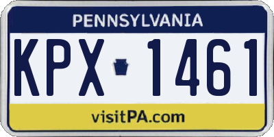 PA license plate KPX1461