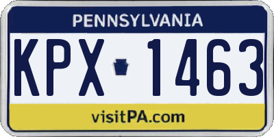 PA license plate KPX1463
