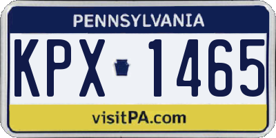 PA license plate KPX1465