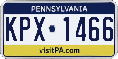 PA license plate KPX1466