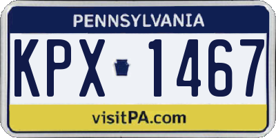 PA license plate KPX1467