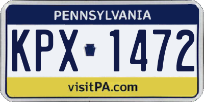 PA license plate KPX1472