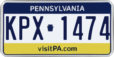 PA license plate KPX1474