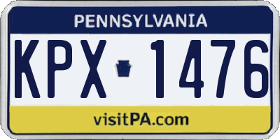 PA license plate KPX1476