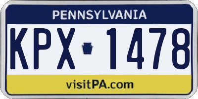 PA license plate KPX1478