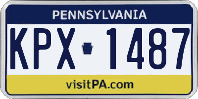 PA license plate KPX1487