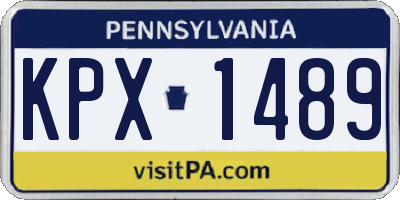 PA license plate KPX1489