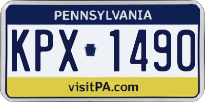 PA license plate KPX1490