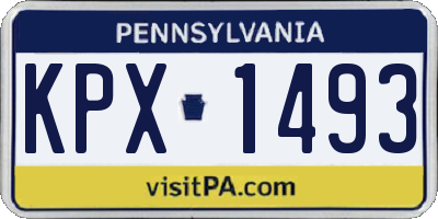 PA license plate KPX1493