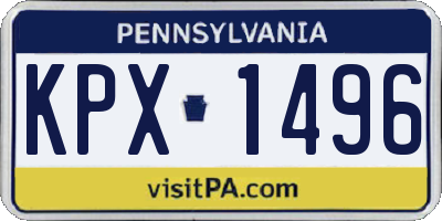 PA license plate KPX1496
