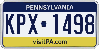 PA license plate KPX1498