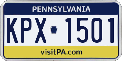 PA license plate KPX1501