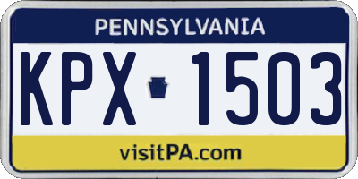 PA license plate KPX1503