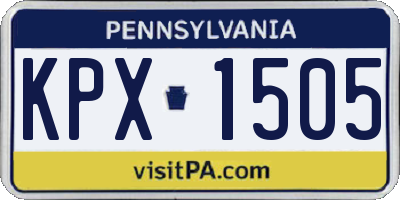 PA license plate KPX1505