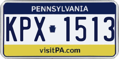 PA license plate KPX1513