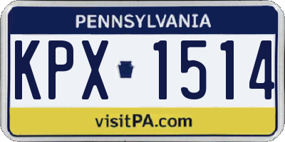 PA license plate KPX1514
